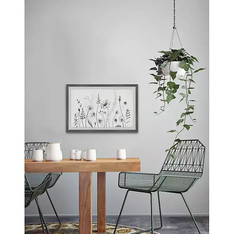 Kirklands Home Deckled Gray Flower Fields Framed Art Print Sale