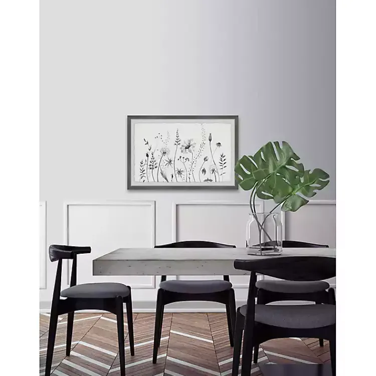 Kirklands Home Deckled Gray Flower Fields Framed Art Print Sale