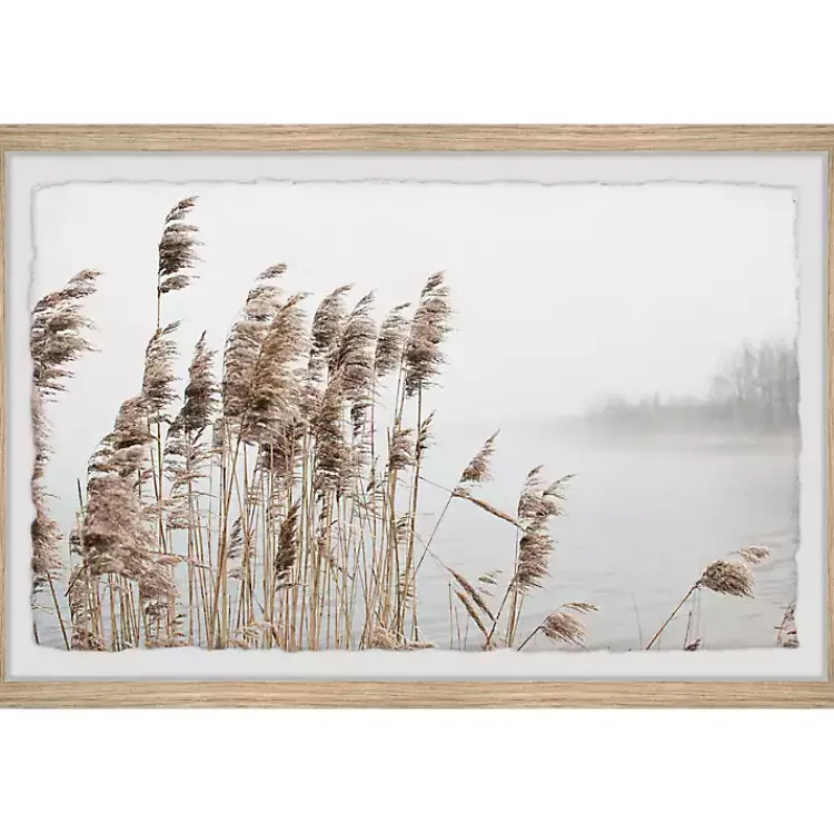 Kirklands Home Deckled Lakeside Grass Framed Art Print Clearance