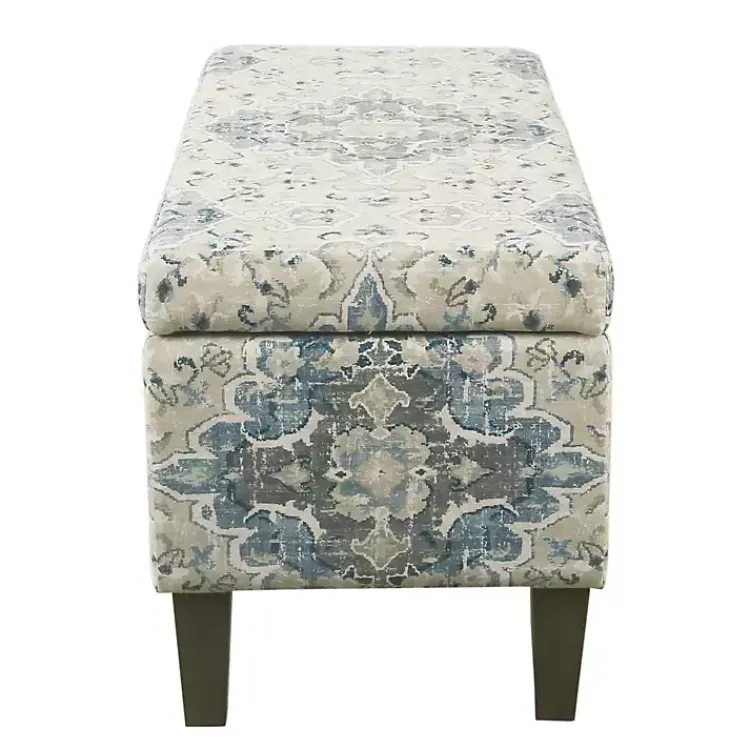 Kirklands Home Decorative Antique Storage Bench Blue Clearance