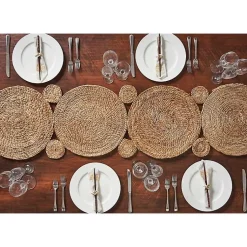 Kirklands Home Decorative Braided Jute Table Runner Tan