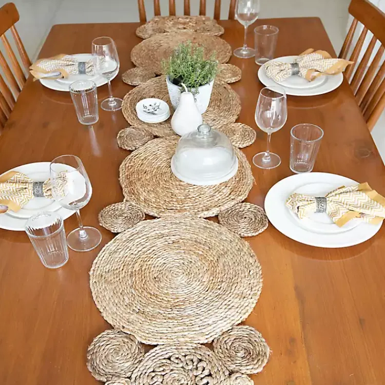Kirklands Home Decorative Braided Jute Table Runner Tan
