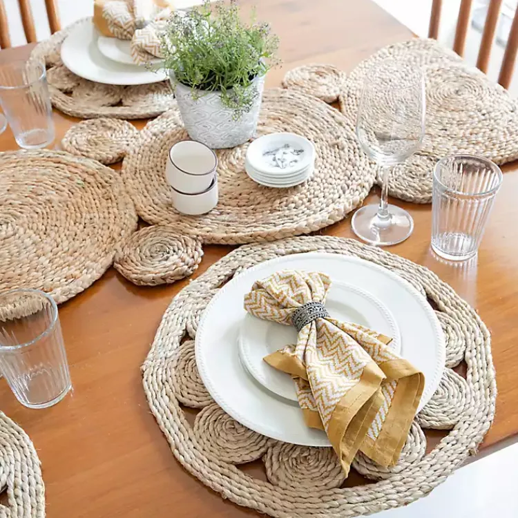 Kirklands Home Decorative Braided Jute Table Runner Tan