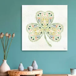 St Patricks Day Decorations>Kirklands Home Decorative Shamrock Canvas Art Print