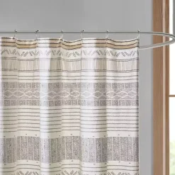 Kirklands Home Decorative Stripe Tassel Shower Curtain Online
