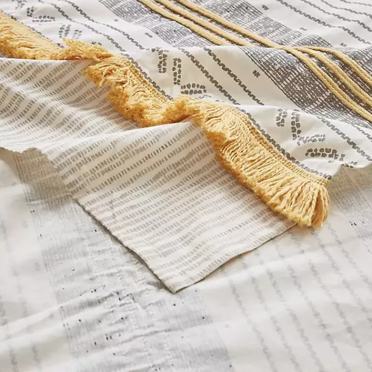 Kirklands Home Decorative Stripe Tassel Shower Curtain Online