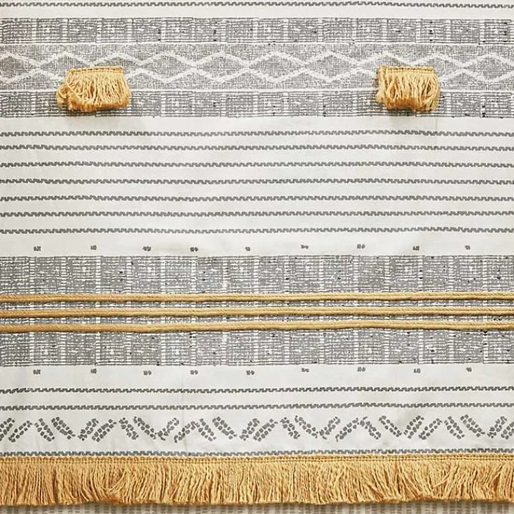 Kirklands Home Decorative Stripe Tassel Shower Curtain Online