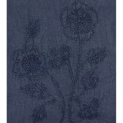 Kirklands Home Deep Floral Embroidered Table Runner Blue Best