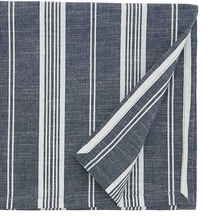 Kirklands Home Deep Blue Thin Striped Table Runner