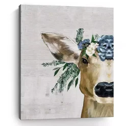 Kirklands Home Deer and Wildflowers Giclee Canvas Art Print Clearance