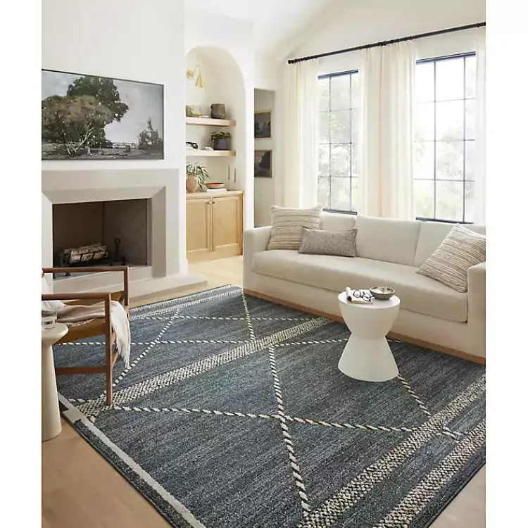 Kirklands Home Denim Asymmetrical Tufted Area Rug, 7x10 Blue Best