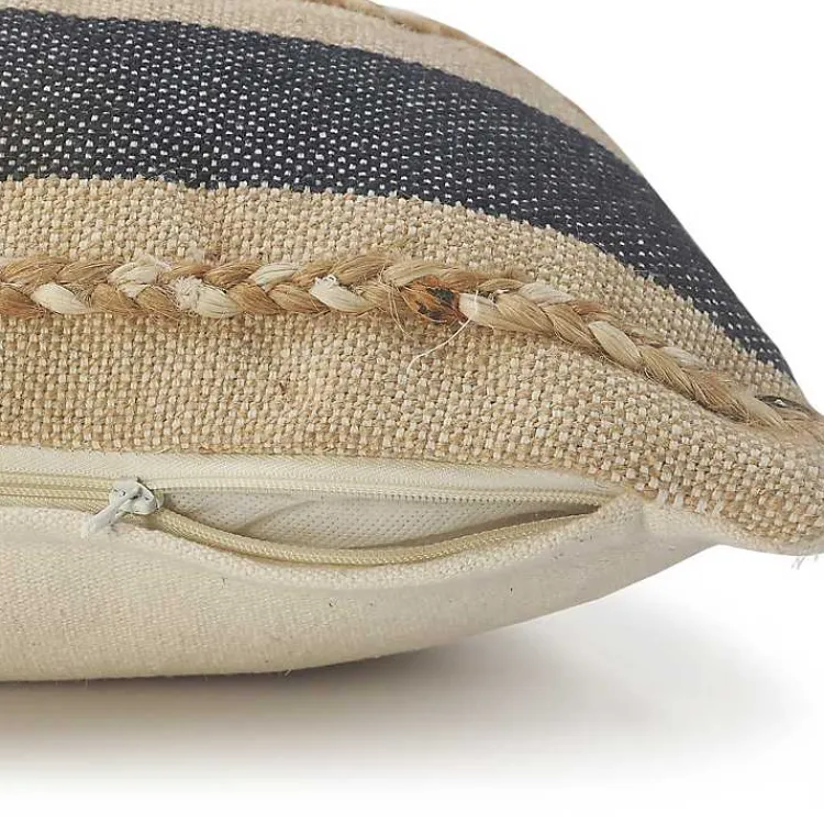 Pillows>Kirklands Home Denim Blue Braided Stripe Lumbar Pillow