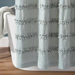 Kirklands Home Denim Vintage Stripe Shower Curtain Blue Online