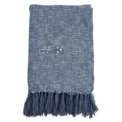 Blankets & Throws>Kirklands Home Denim with Fringe Throw Blanket Blue