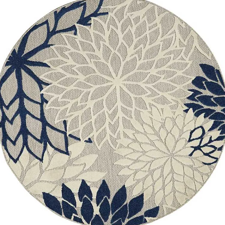 Kirklands Home Denim Floral Burst Round Outdoor Area Rug Online