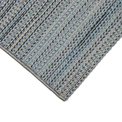Kirklands Home Denim Woven Lines Indoor/Outdoor Accent Rug, 2x2 Blue New