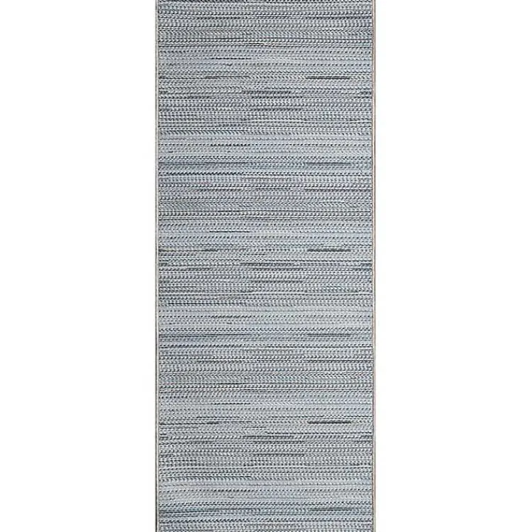 Kirklands Home Denim Woven Lines Indoor/Outdoor Runner, 1x4 Blue