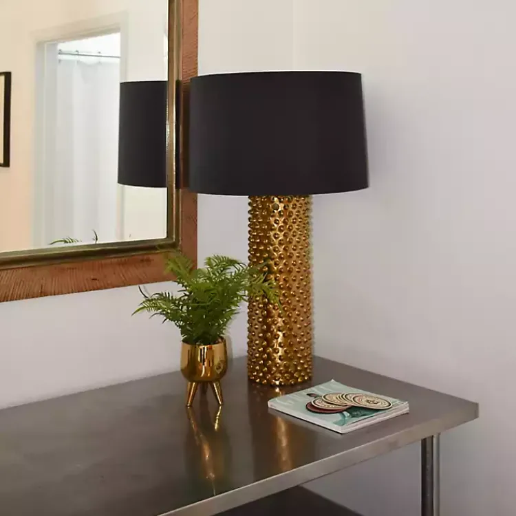 Arrangements & Greenery>Kirklands Home Desktop Palm Plant in Gold Planter