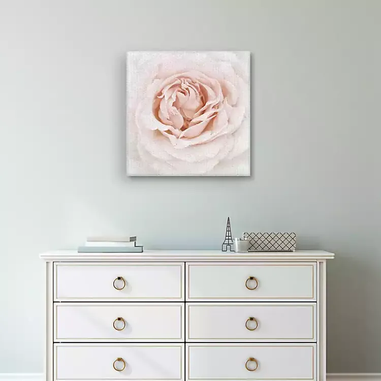 Kirklands Home Dewdrop Rose Canvas Art Print Pink Best