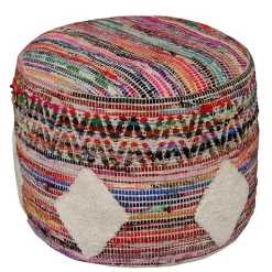 Poufs & Floor Cushions>Kirklands Home Diamond Tufted Chindi Pouf Multi