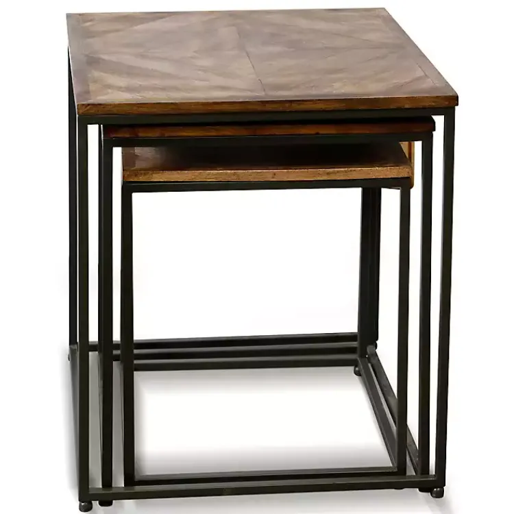 Kirklands Home Diamond Wood Top Nesting Accent Tables, Set of 3 Brown Best