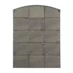 Kirklands Home Distressed Metal Windowpane Arched Mirror Black Sale