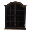 Kirklands Home Distressed Black Wood Wall Cabinet Clearance