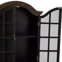 Kirklands Home Distressed Black Wood Wall Cabinet Clearance