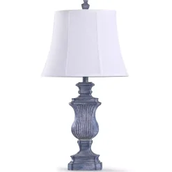 Kirklands Home Distressed Blue Urn Table Lamp White Hot
