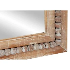 Kirklands Home Distressed Brown Beaded Wall Mirror New