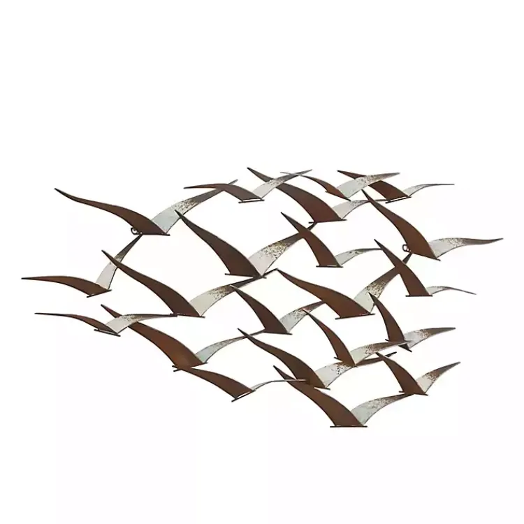 Kirklands Home Distressed Metal Flock of Birds Wall Plaque Brown Best