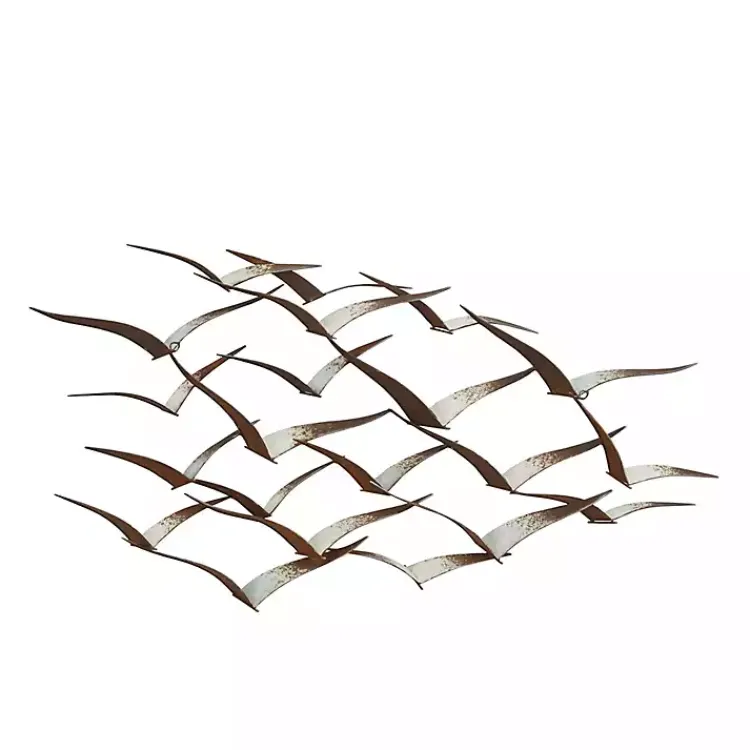 Kirklands Home Distressed Metal Flock of Birds Wall Plaque Brown Best