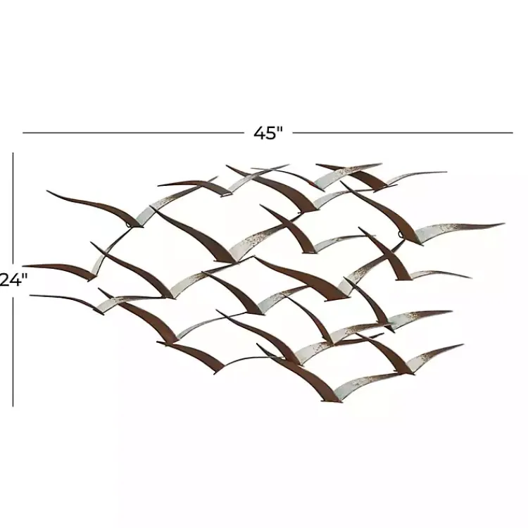 Kirklands Home Distressed Metal Flock of Birds Wall Plaque Brown Best