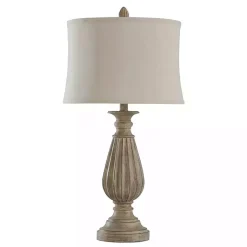 Kirklands Home Distressed Brown Spindle Table Lamp Tan Hot