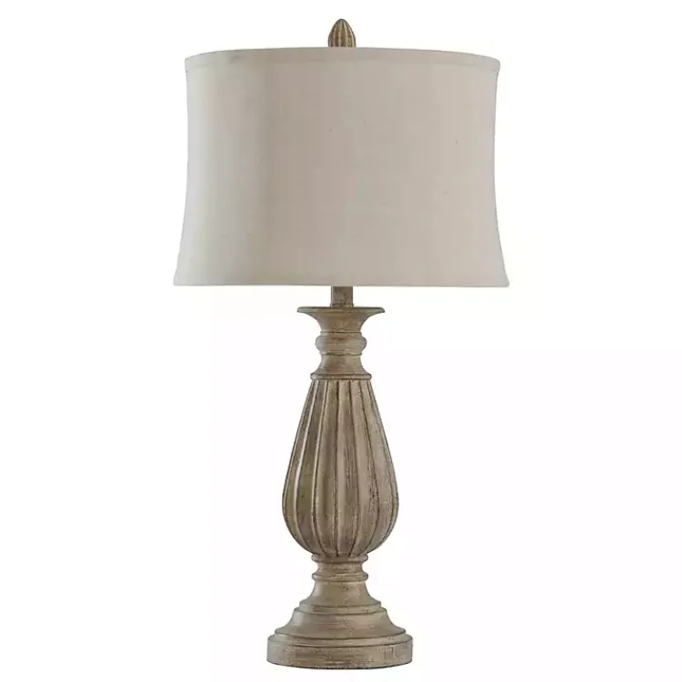 Kirklands Home Distressed Brown Spindle Table Lamp Tan Hot