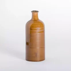 Vases>Kirklands Home Distressed Caramel Ceramic Vase Orange