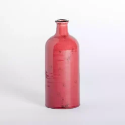 Vases>Kirklands Home Distressed Cranberry Ceramic Table Vase Red