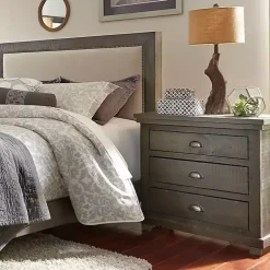 Kirklands Home Distressed Dark Wooden Willow Nightstand Gray Sale