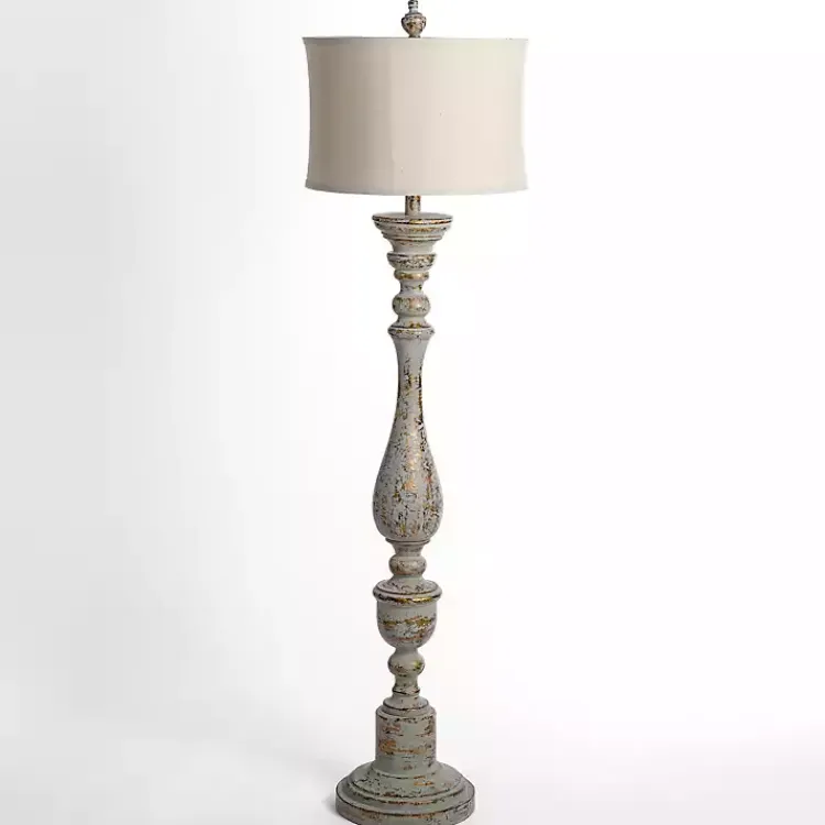 Kirklands Home Distressed Eloise Floor Lamp Ivory Sale