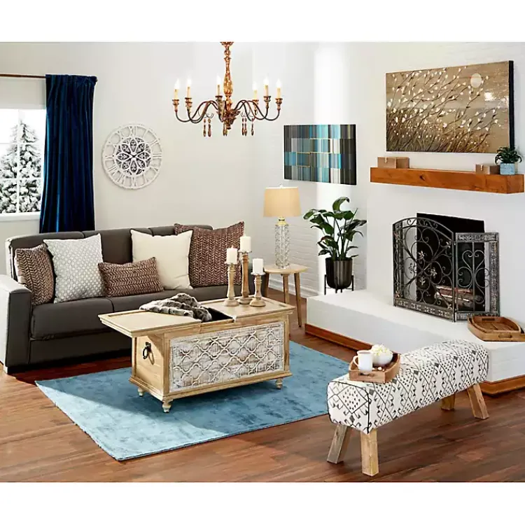 Fireplace Accessories>Kirklands Home Distressed Fleur De Lis Three-Panel Fire Screen
