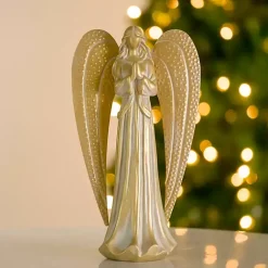 Christmas Decorations>Kirklands Home Distressed Angel Gold