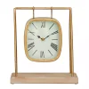 Decorative Accents>Kirklands Home Distressed Gold Frame Square Tabletop Clock