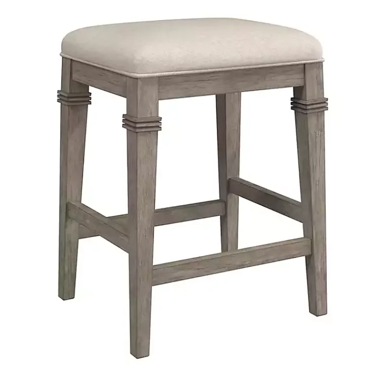 Kirklands Home Distressed Gray and Beige Counter Stool Hot