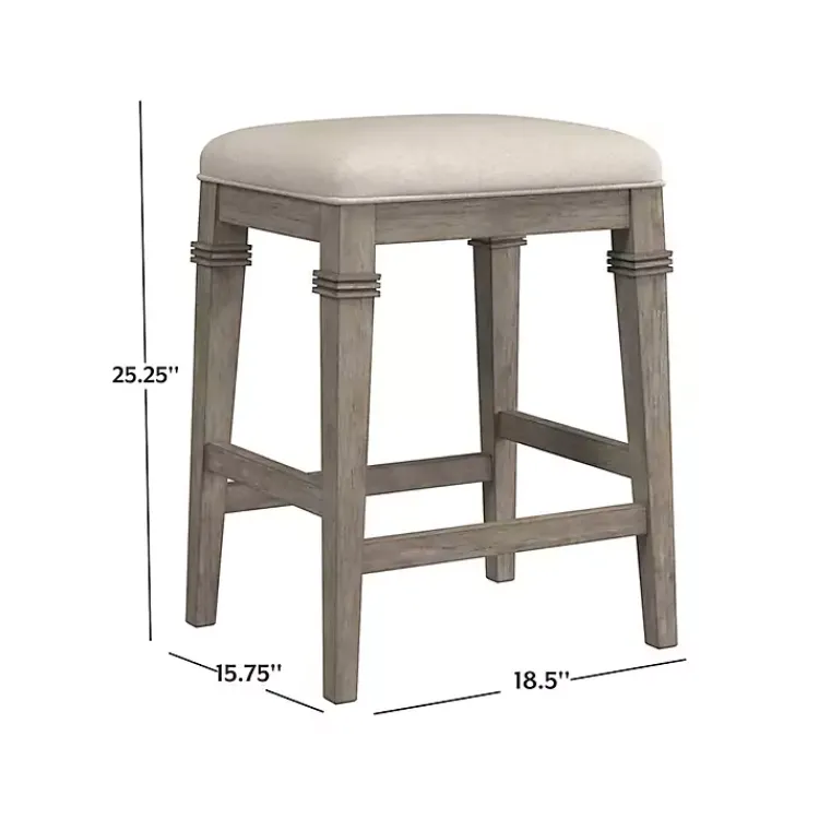 Kirklands Home Distressed Gray and Beige Counter Stool Hot