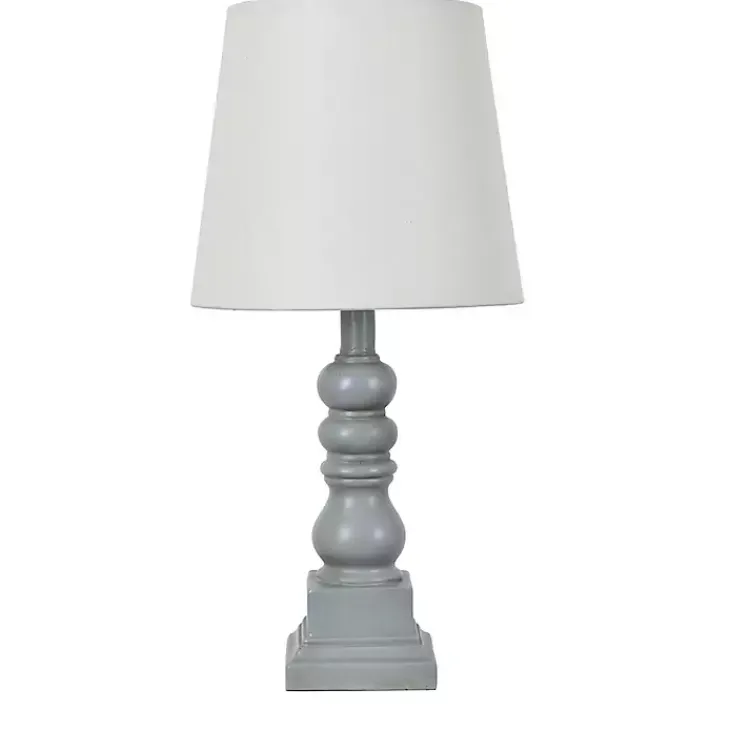 Kirklands Home Distressed Gray Candlestick Table Lamp White Sale