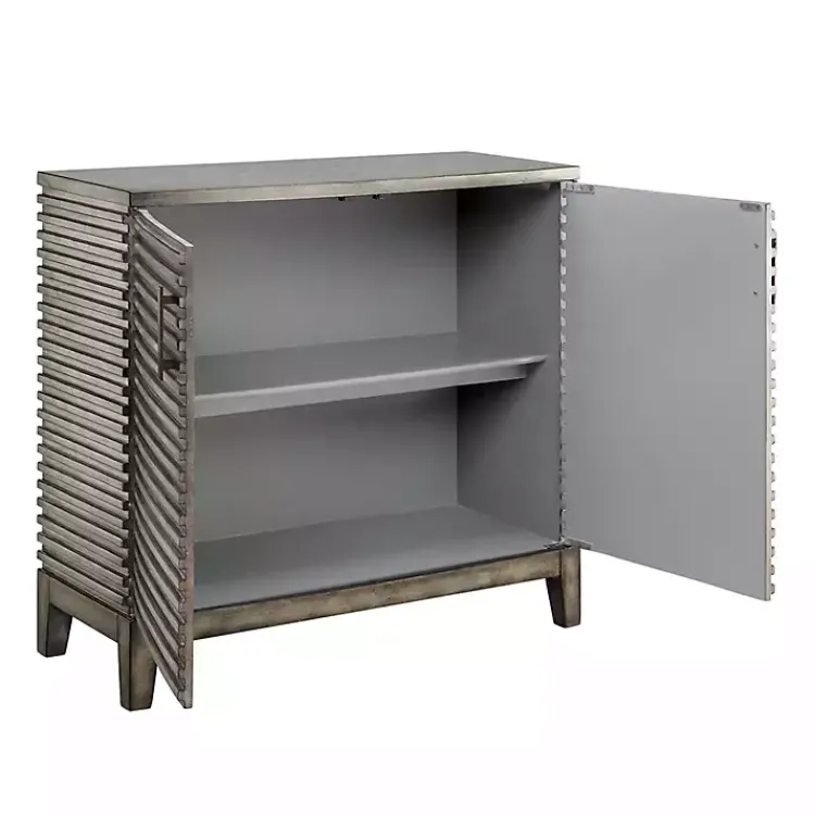 Kirklands Home Distressed Linear 2-Door Wooden Chest Gray Sale