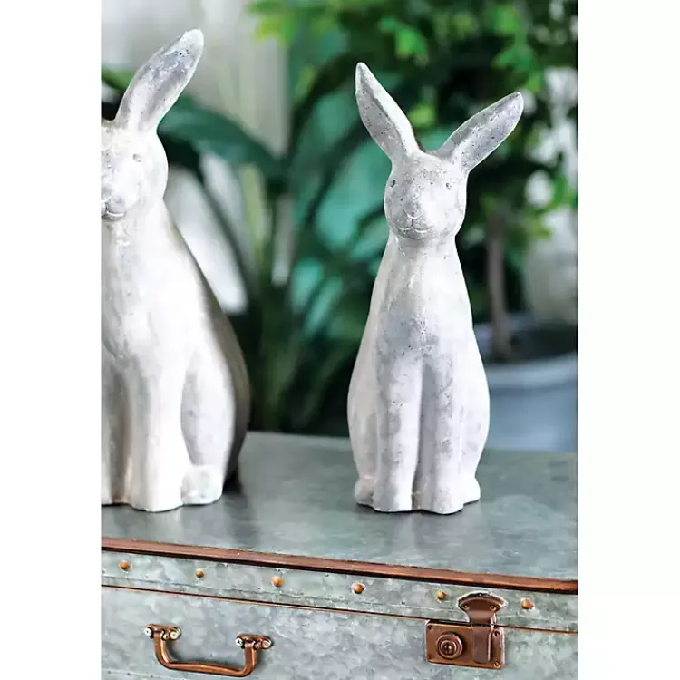 Kirklands Home Distressed Rabbit Outdoor Statue Gray Online