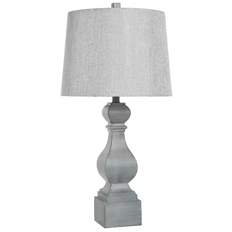 Kirklands Home Distressed Traditional Baluster Table Lamp Gray Outlet