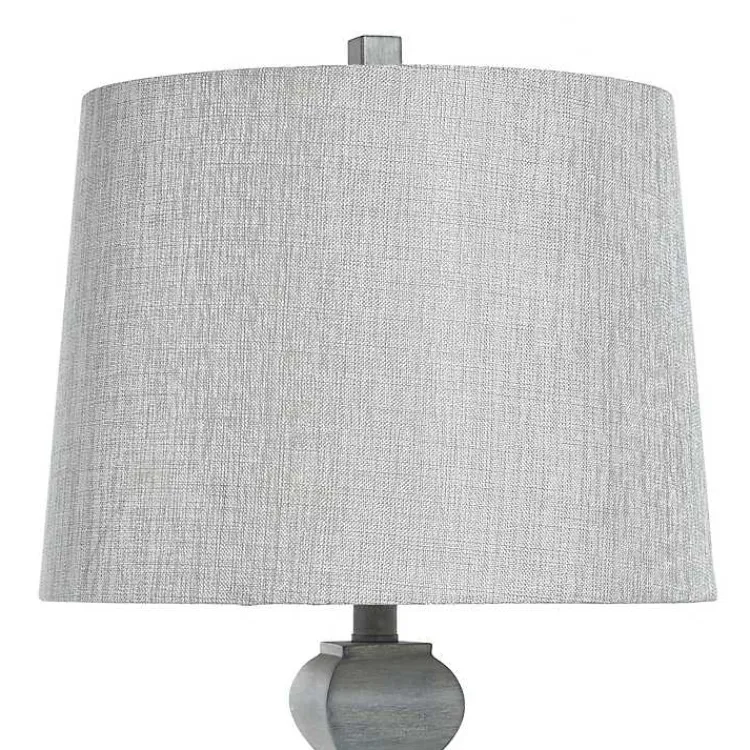 Kirklands Home Distressed Traditional Baluster Table Lamp Gray Outlet