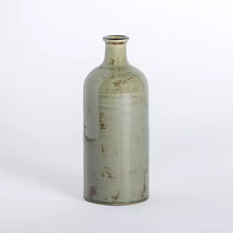 Vases>Kirklands Home Distressed Ceramic Table Vase Green